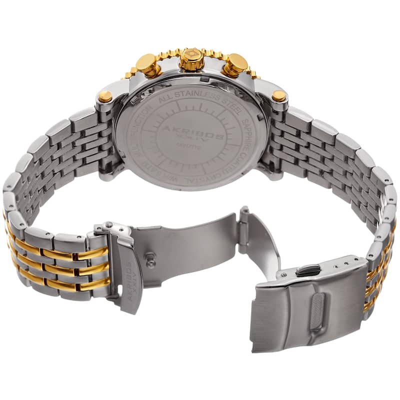 Akribos XXIV Men's Quartz Multifunction Stainless Steel Two-Tone Bracelet Watch