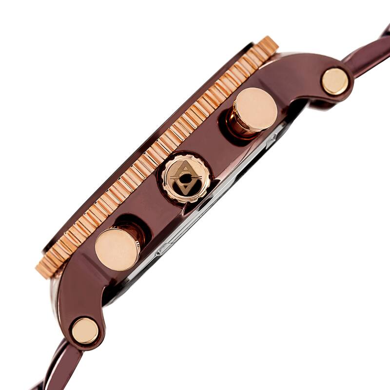 Akribos XXIV Men's Quartz Multifunction Stainless Steel Brown Bracelet Watch