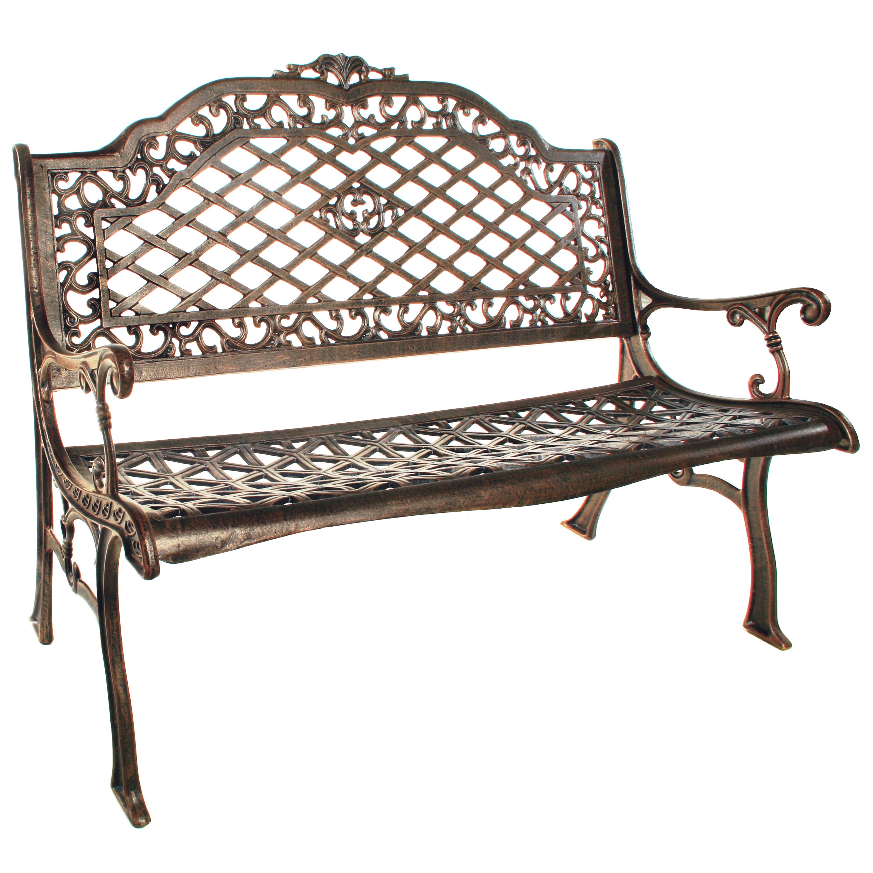 Dakota Cast Aluminum High Back Settee Bench Gold 730050089839 Ebay