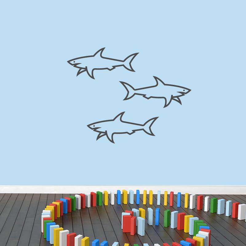 Sharks Small Vinyl Wall Decals (Set of 3) Bed Bath & Beyond 11929245