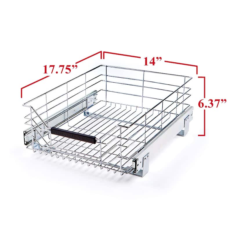 Seville Classics 14 in W x 17.75 in D, Pull-Out Sliding Steel Wire Cabinet Organizer Drawer