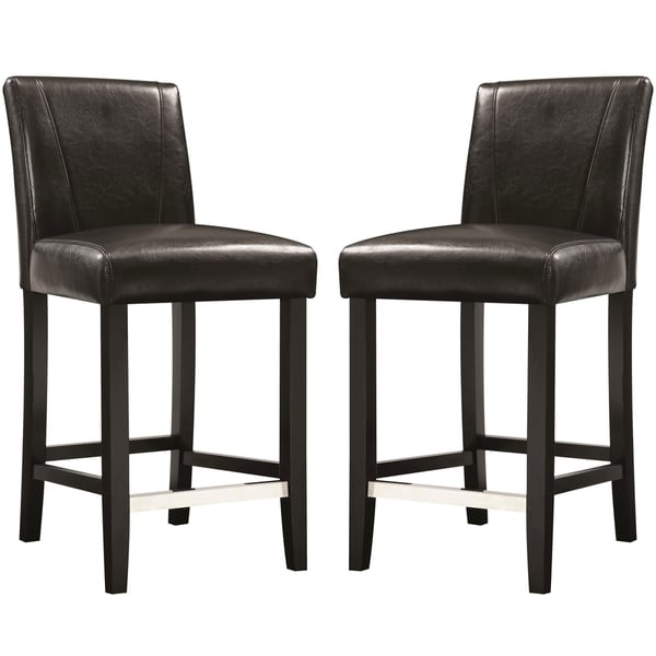 Ramiro Black Upholstered Counter Height Stools (Set of 2) - Free ...