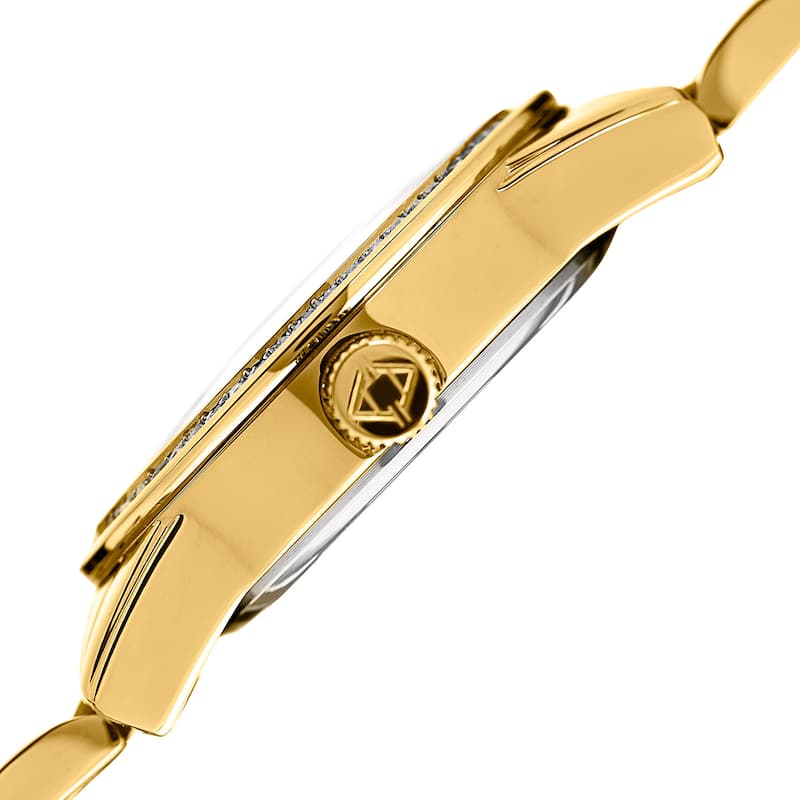 Akribos XXIV Women's Quartz Diamond Stainless Steel Gold-Tone Bracelet Watch