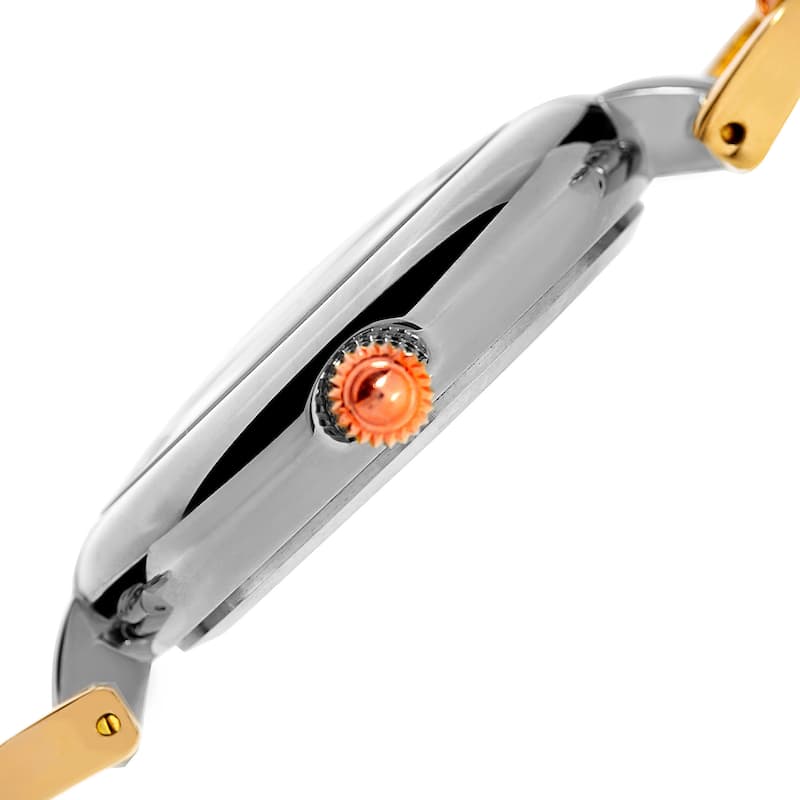 Akribos XXIV Women's Quartz Swarovski Crystal Chain Style Tri-Color Bracelet Watch