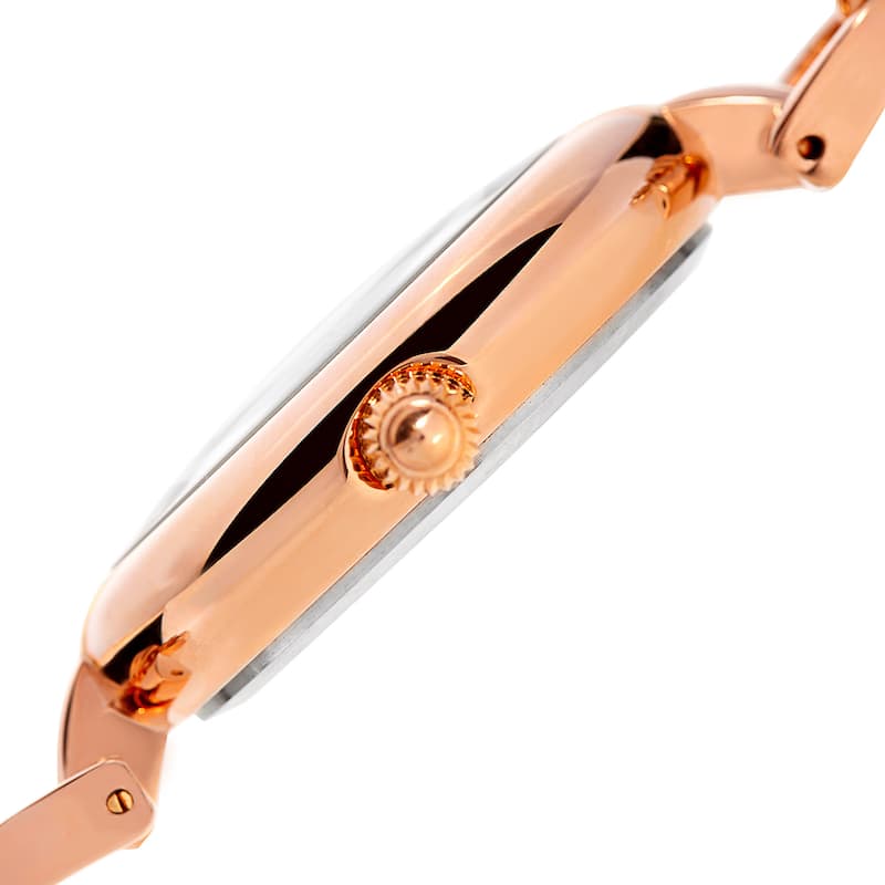 Akribos XXIV Women's Quartz Swarovski Crystal Chain Style Rose-Tone Bracelet Watch