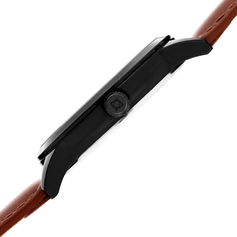 Akribos XXIV Men's Quartz Tiger Eye Leather Strap Watch