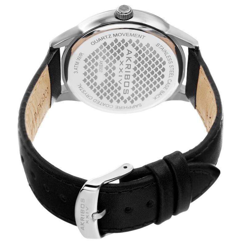 Akribos XXIV Men's Quartz Green Marble Leather Strap Watch