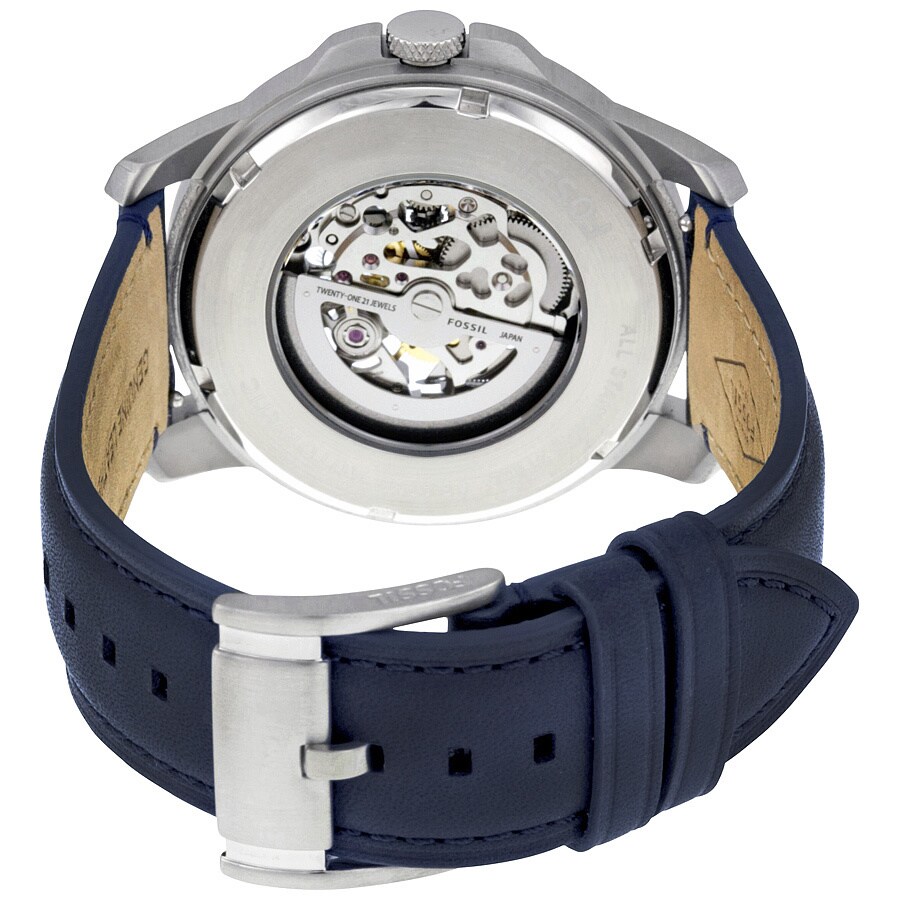 grant automatic blue leather watch