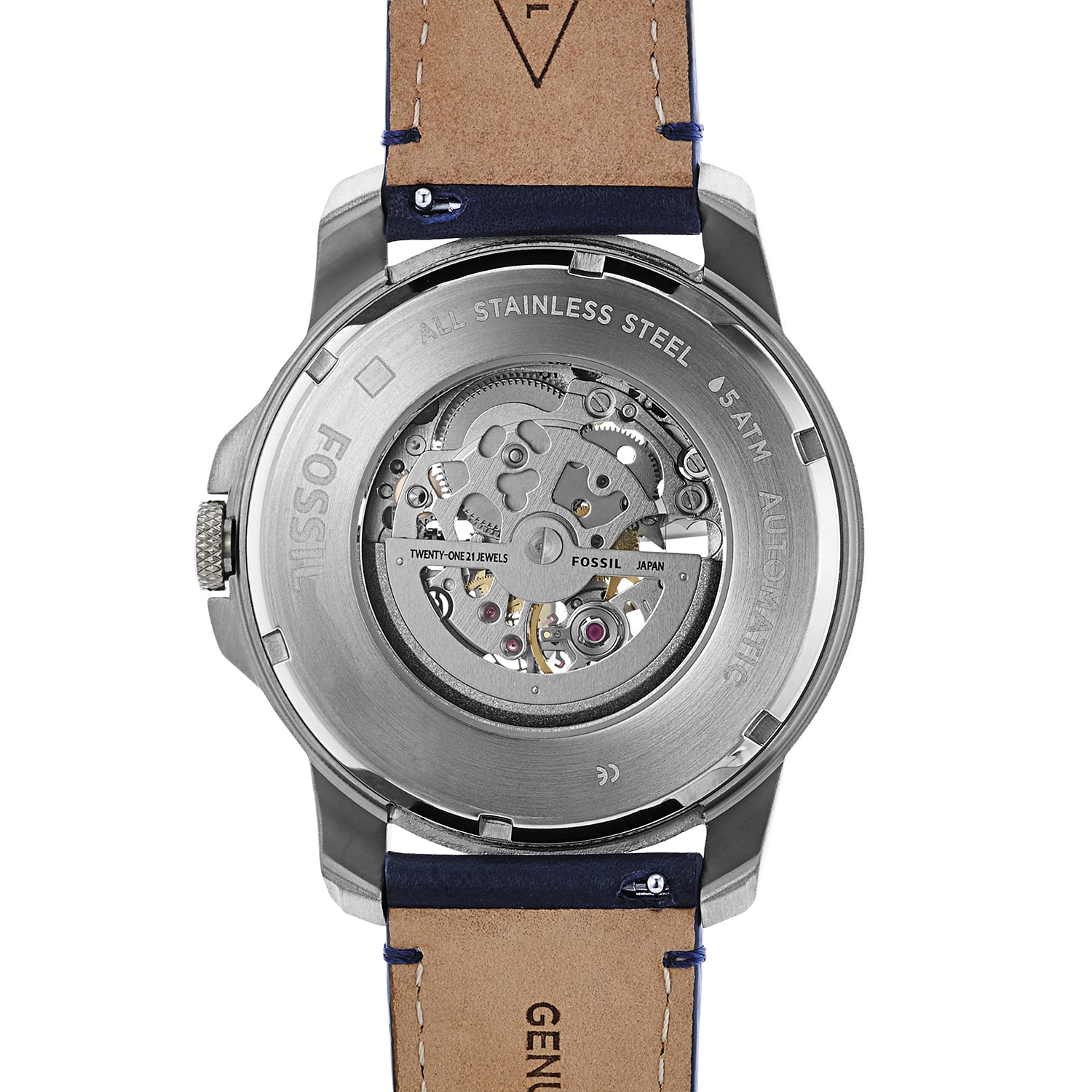 grant automatic blue leather watch