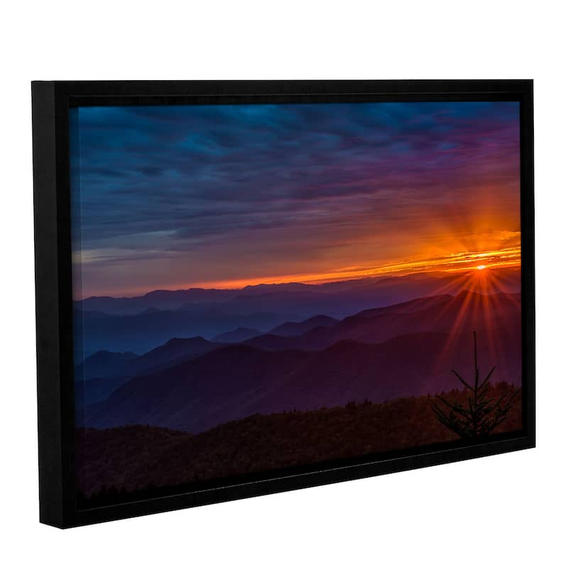 Tom Croce's 'Blue Ridge Parkway Sunset' Gallery Wrapped Floater-framed ...