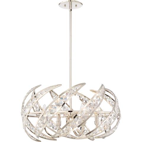Quoizel Platinum Collection Crescent Silver Steel Pendant