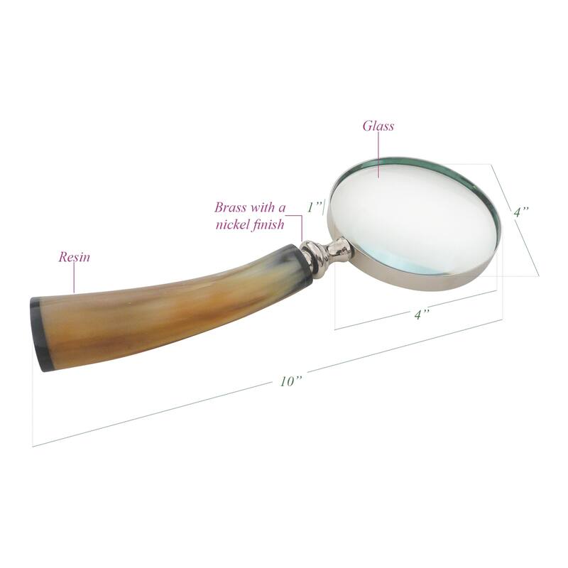 Horn Nickel-plated Handle Magnifying Glass