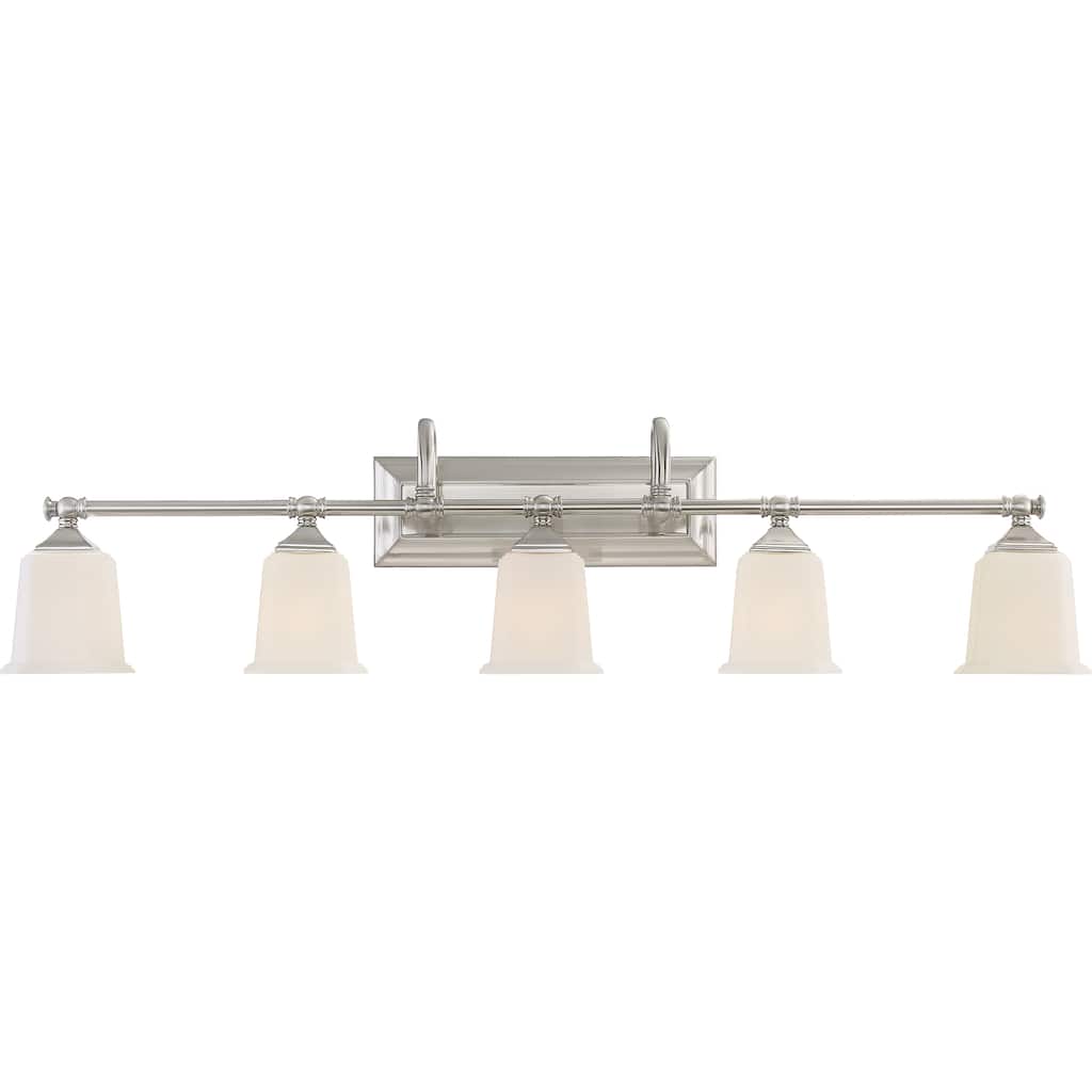 Quoizel Nicholas Silver Steel/Glass Vanity Light - Brushed Nickel