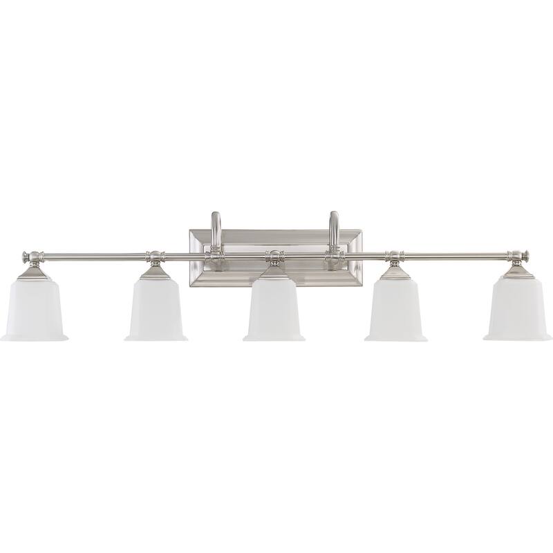 Quoizel Nicholas Silver Steel/Glass Vanity Light - Brushed Nickel