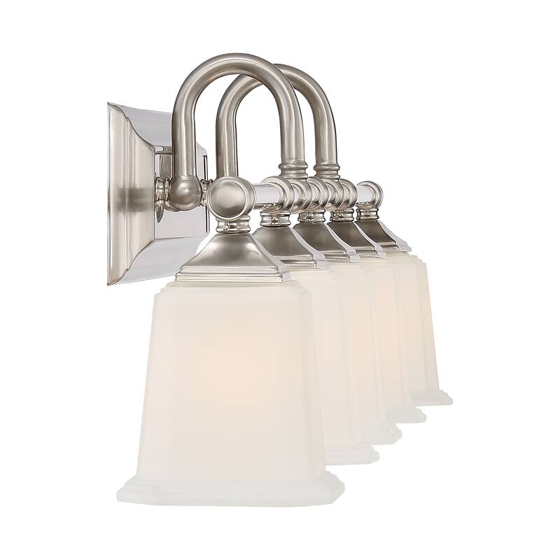 Quoizel Nicholas Silver Steel/Glass Vanity Light - Brushed Nickel