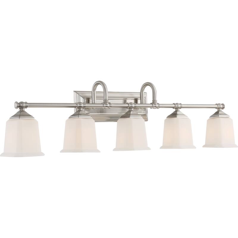 Quoizel Nicholas Silver Steel/Glass Vanity Light - Brushed Nickel