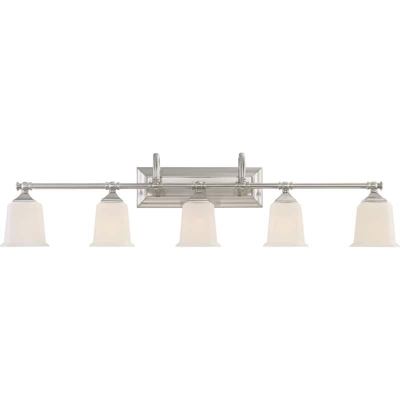 Quoizel Nicholas Silver Steel/Glass Vanity Light - Brushed Nickel
