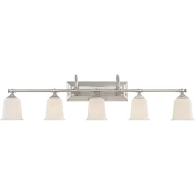 Quoizel Nicholas Silver Steel/Glass Vanity Light - Brushed Nickel