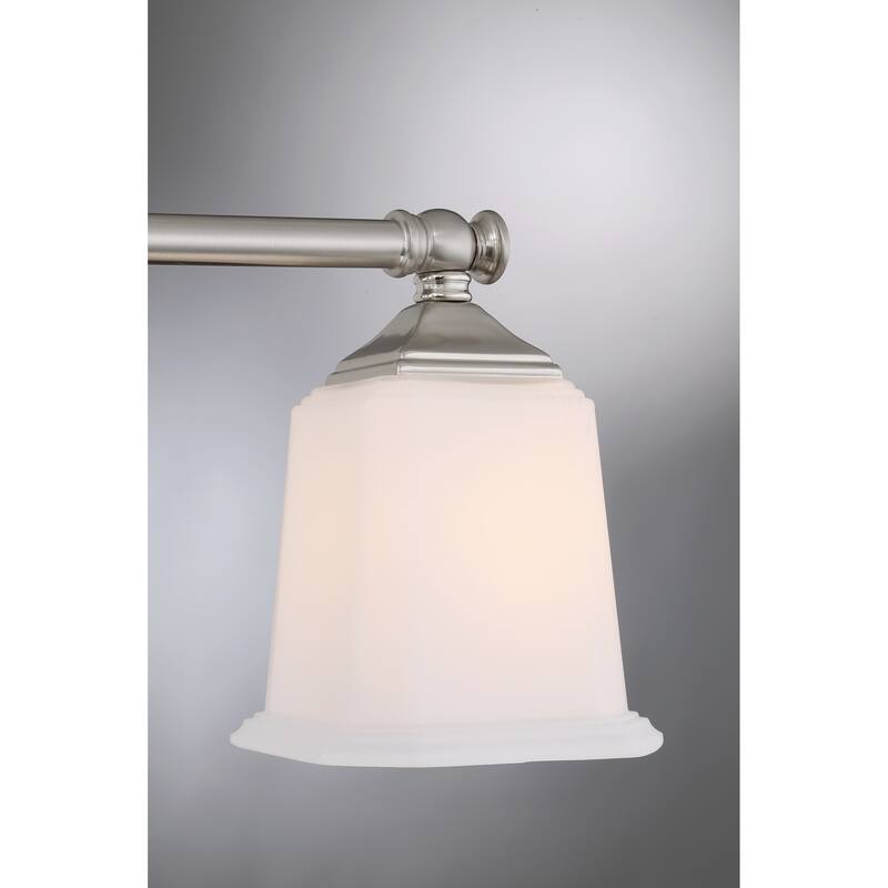 Quoizel Nicholas Silver Steel/Glass Vanity Light - Brushed Nickel