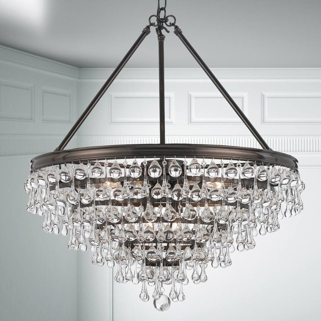 8-light Vibrant Bronze/Glass Chandelier - Chandeliers For Bedrooms by Overstock.com