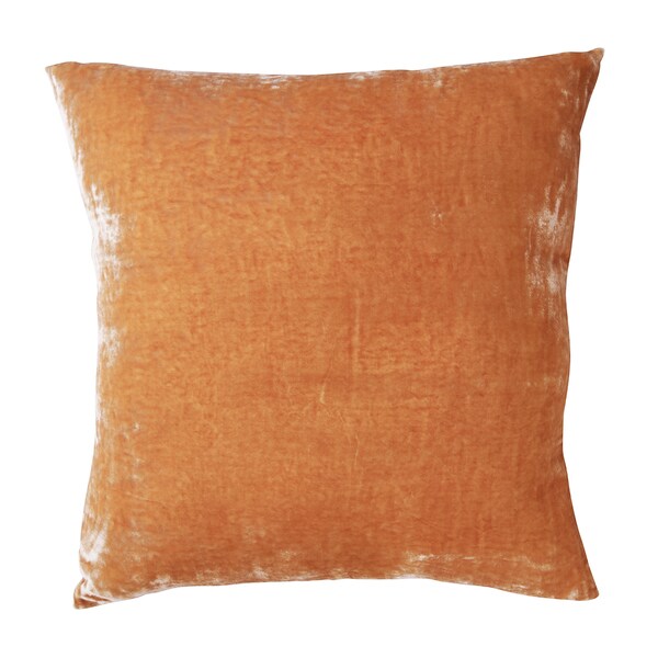 Square Orange Velvet Decorative Pillow Free Shipping Today