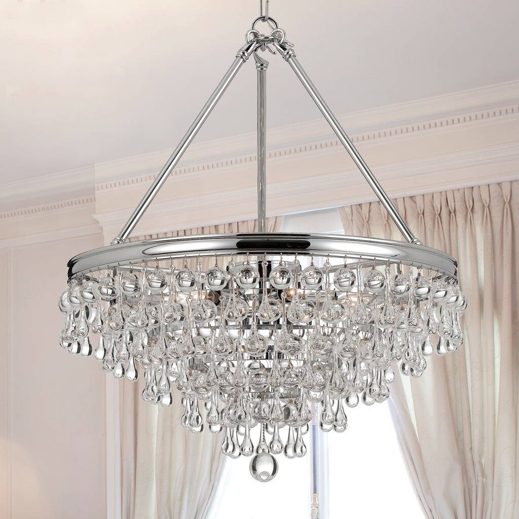 6 Light Polished Chrome Chandelier On 6 Light Polished Chrome Chandelier