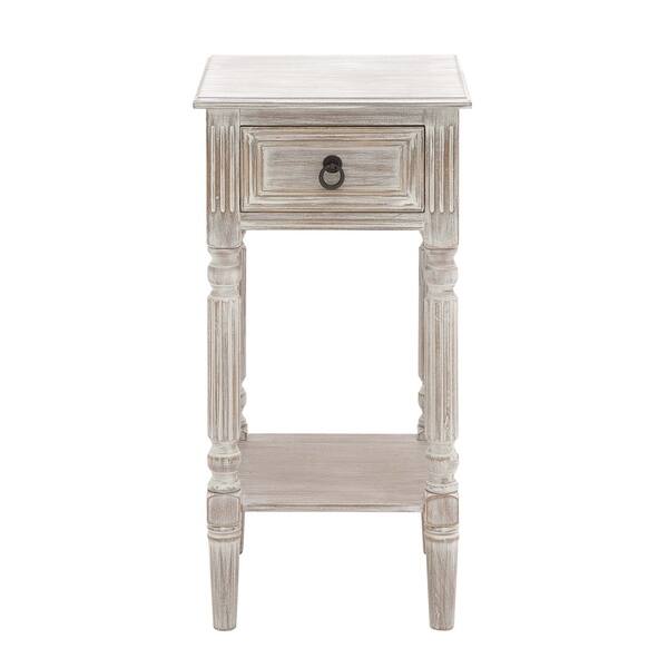 Brown and White Distressed Wood Accent Table Overstock 11935728