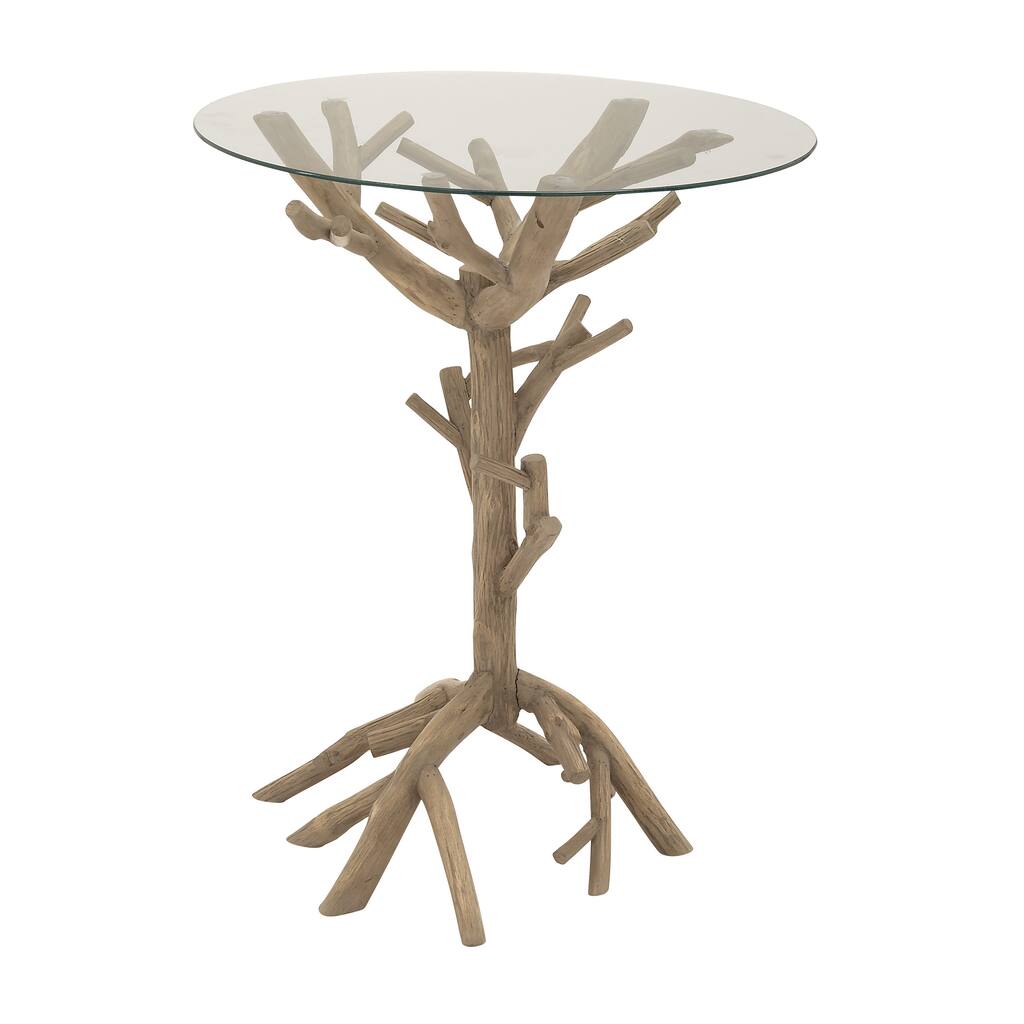 Wood/ Glass Accent Table