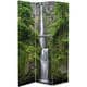 preview thumbnail 2 of 5, Double Sided Mountaintop Waterfall 6-foot Tall Canvas Room Divider