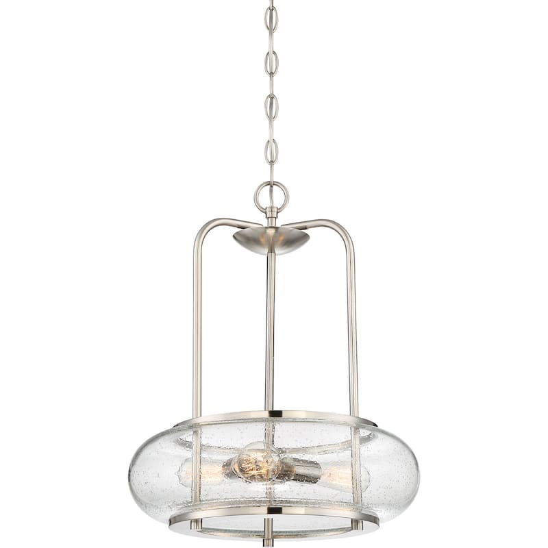 Quoizel Trilogy Brushed Nickel 3-Light Glass Pendant
