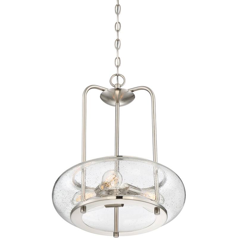 Quoizel Trilogy Brushed Nickel 3-Light Glass Pendant