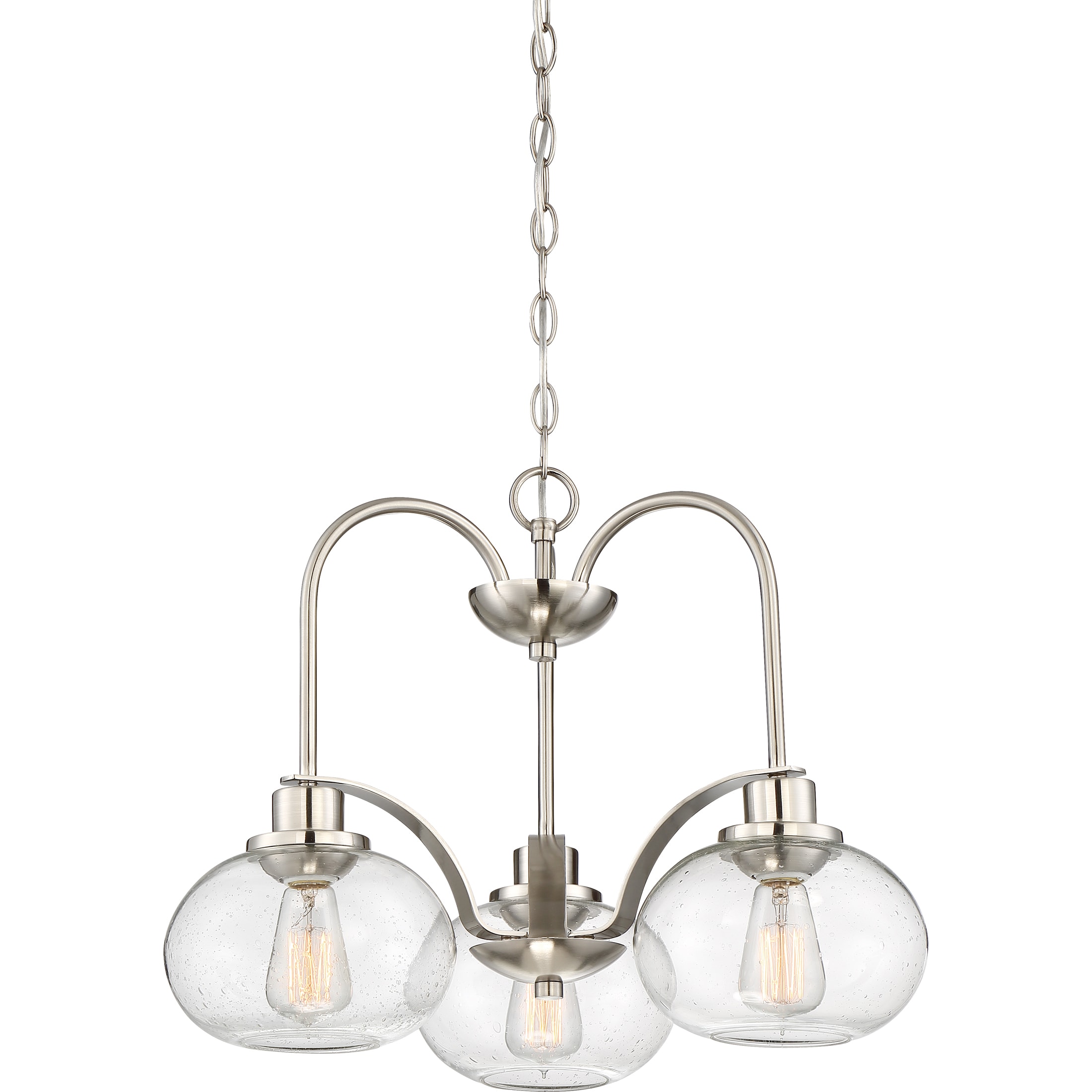Quoizel Trilogy Bronze 3-light Chandelier (Brushed Nickel) - Chandeliers For Bedrooms by Overstock.com