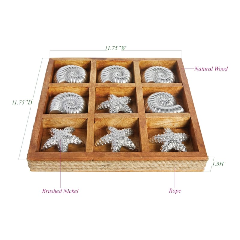 Natural and Plated Nickel Shelled Tic Tac Toe