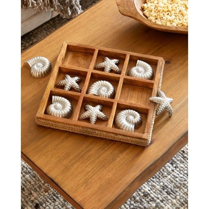 Natural and Plated Nickel Shelled Tic Tac Toe