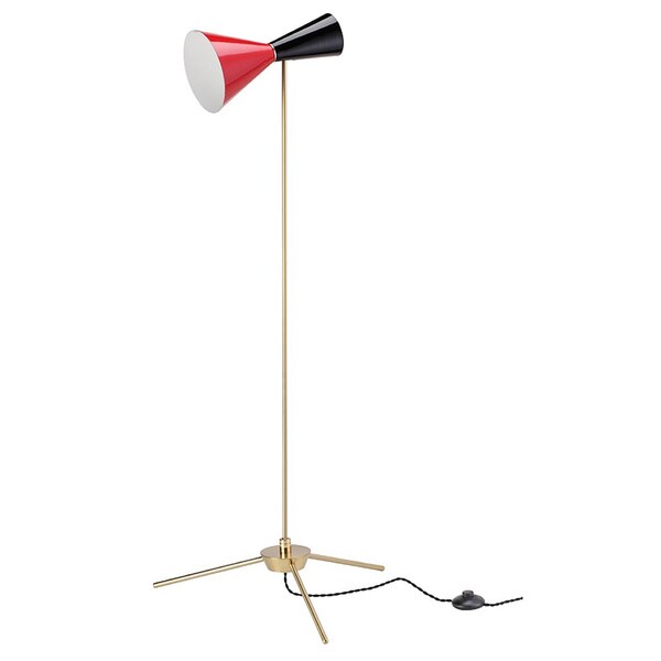 Hans Andersen Home Bredgrand Red/Black/Gold Steel Floor Lamp