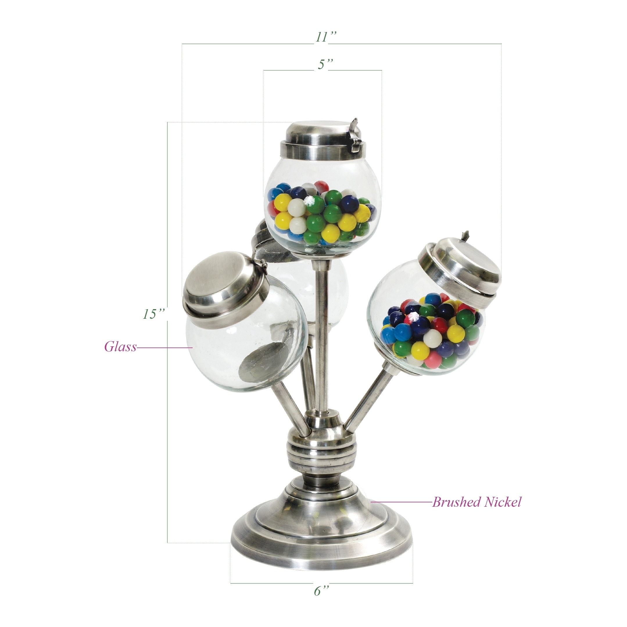 Brushed Nickel and Clear Glass Jar Candy Stand - Bed Bath & Beyond -  11936509