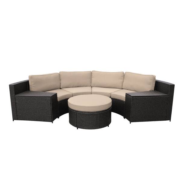 Shop Kinsunny Outdoor Patio Furniture Outdoor Sectional Rattan Wicker Sofa Conversation Set W Cushions Overstock 30342052