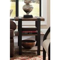 Carbon Loft Kenyon Reclaimed Wood with Metal Straps 3-shelf End Table