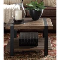 Carbon Loft Kenyon Cube Brown Wood Rustic Coffee Table