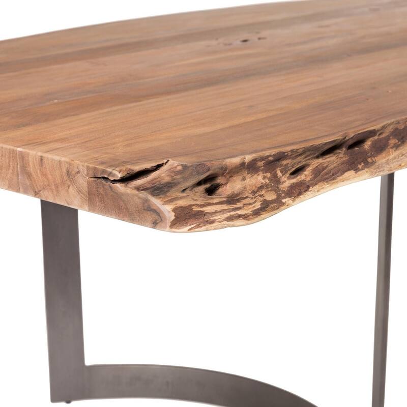 Aurelle Home Bennett Rustic Farmhouse Live Edge Dining Table