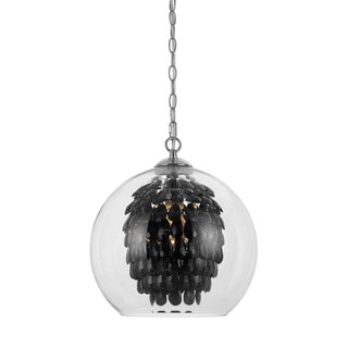Elements 9104-1H Black Crystal/Glass Chandelier (Black) - Chandeliers For Bedrooms by Overstock.com