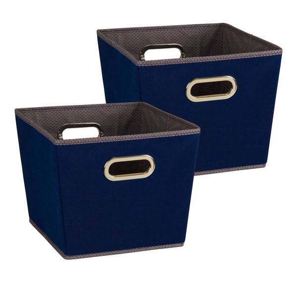 slide 1 of 13, Household Essentials Multicolor Medium Tapered Fabric Storage Bins (Set of 2)