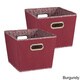 preview thumbnail 3 of 11, Household Essentials Multicolor Medium Tapered Fabric Storage Bins (Set of 2) Red