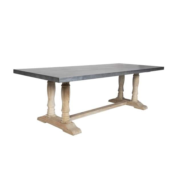 Aurelle Home Salvaged French Country Zinc Top Dining Table Antique