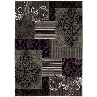 LYKE Home Purple-Grey Machine-made Area Rug 8 x 10 - 8' x 10'/Surplus