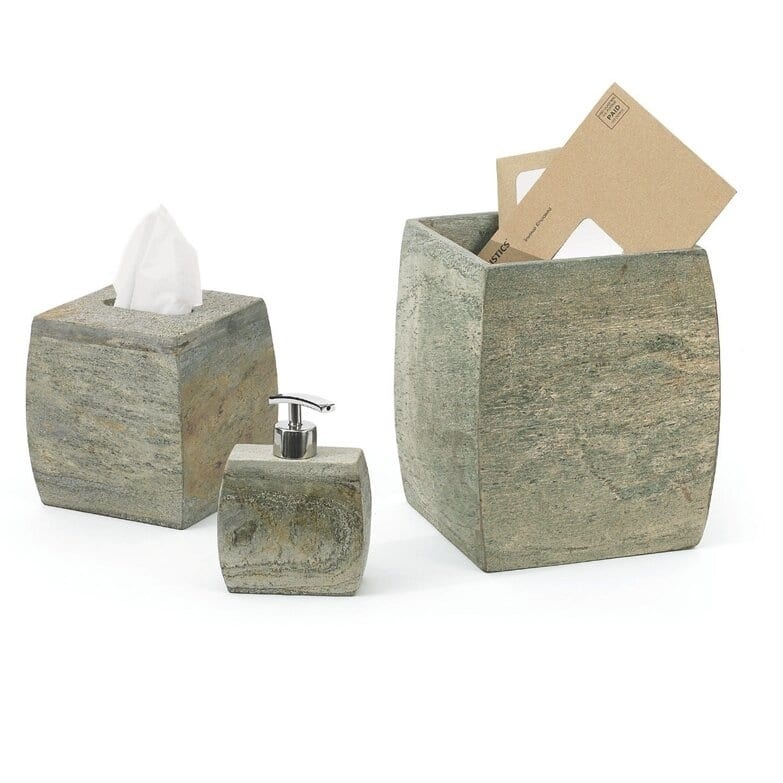 Sleek Natural Slate Waste Basket
