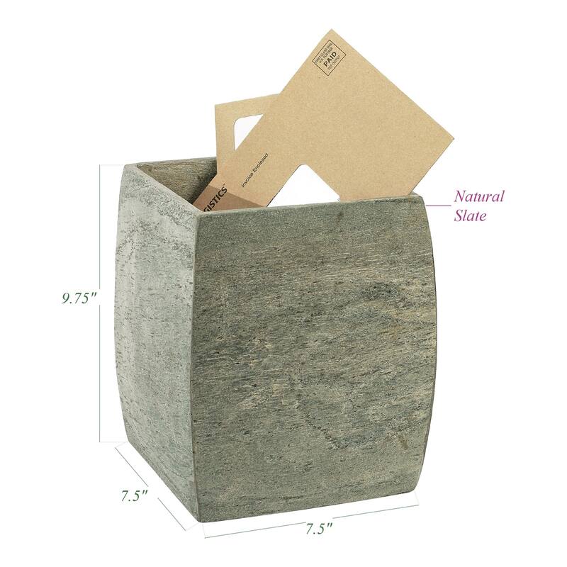 Sleek Natural Slate Waste Basket