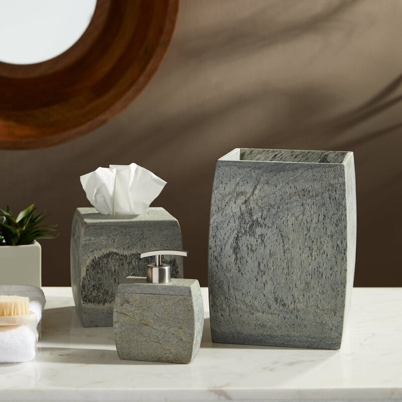 Grey Natural Slate Tissue Box