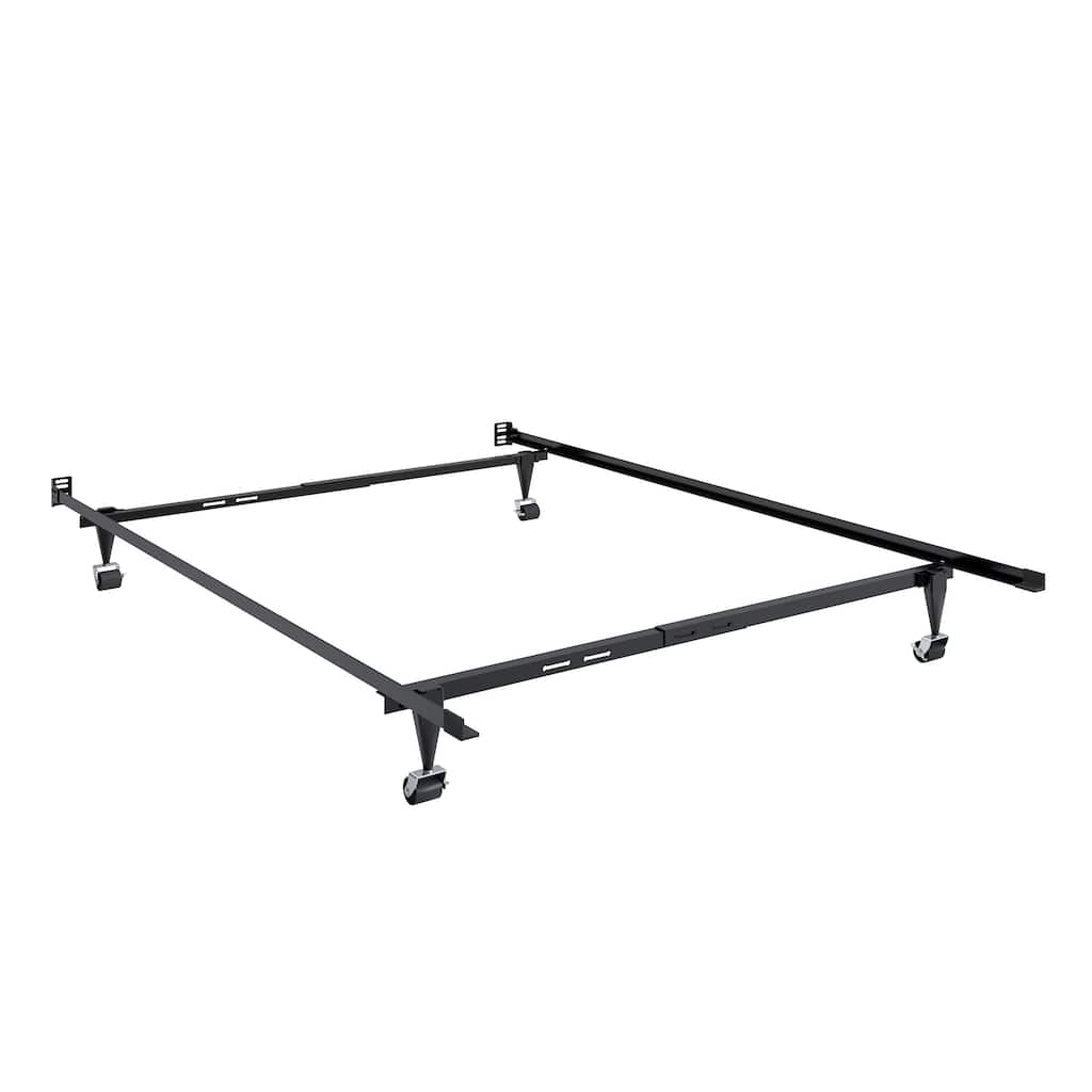 Black Metal Twin/Full Adjustable Bed Frame