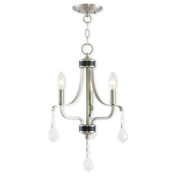 Livex Lighting Laurel 3 Light Brushed Nickel Mini Crystal Chandelier Livex Lighting Laurel 3 Light Brushed Nickel Mini Crystal Chandelier